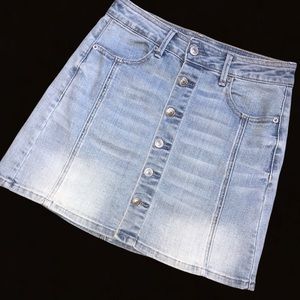 American Eagle Hi-Rise A-Line Denim Jean Mini Skirt 2